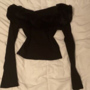 Iris Black Long Sleeve Top